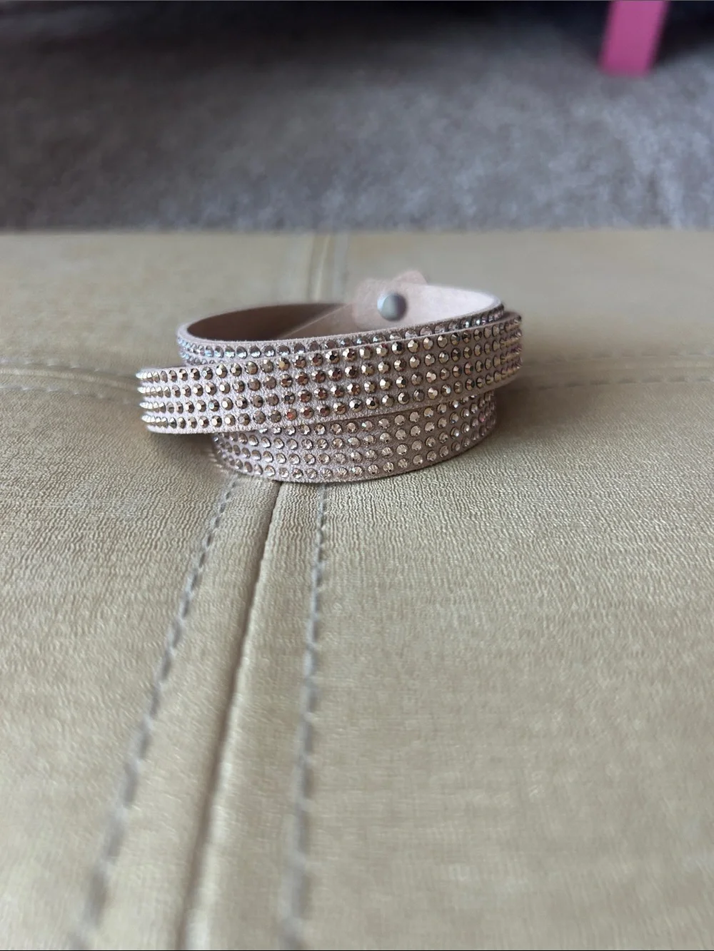 Touchstone Crystal by Swarovski Tri-Wrap bracelet blush RETIRED PIECE